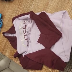 Justice Youth Girls L 12 14 Cheer Sweatshirt Purple and Maroon